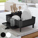 simplehuman 水切りラック スチールフレームディッシュラック ブラック ( シンプルヒューマン ステンレス シンク上 水切りかご 水切りバスケット 縦置き 横置き シンク横 おしゃれ 大容量 カトラリーポケット付き グラス まな板 )【39ショップ】