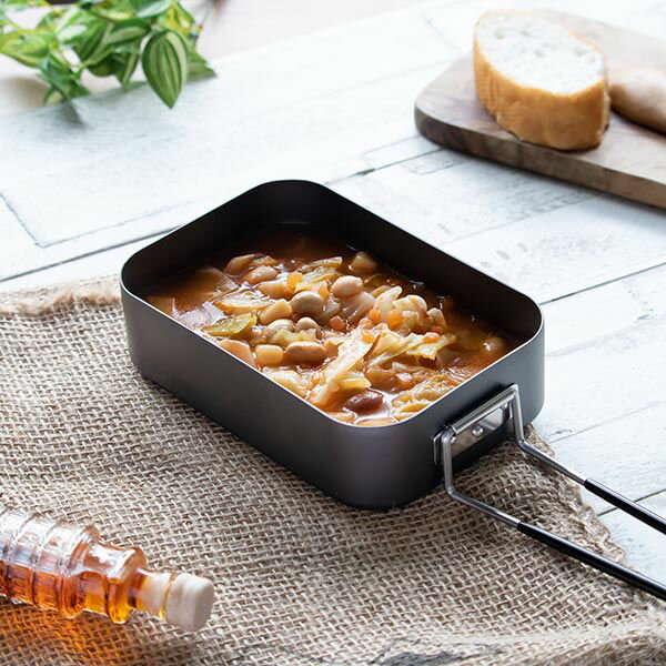 アウトドア 調理器具 600ml アルミメスティン LIVE IN NATURE （ メスティン 飯盒 飯ごう 飯盒炊飯 はんごう ライスクッカー アルミ クッカー アルミ食器 取っ手付き キャンプ飯 レシピ付き 万能クッカー ブラック 黒 ） 【39ショップ】