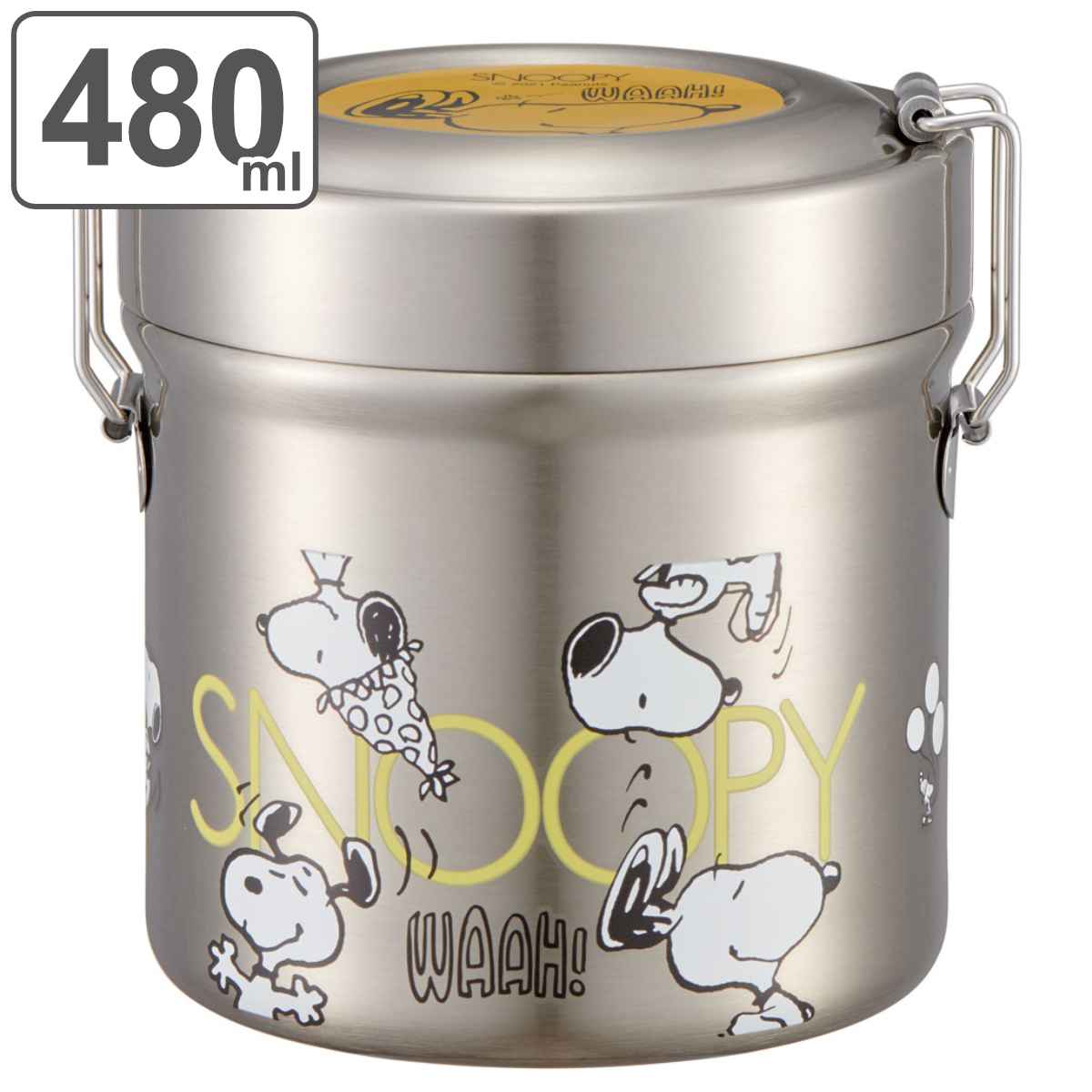 弁当箱 保温 480ml 抗菌 真空 ステンレス PEANUTS スヌーピー AWESOME （ SNOOPY 保温弁当箱 保冷 レンジ対応 レンジOK お弁当箱 ランチボックス レンジOK お弁当 弁当 丼 AG 保温ジャー ランチジャー ）【39ショップ】