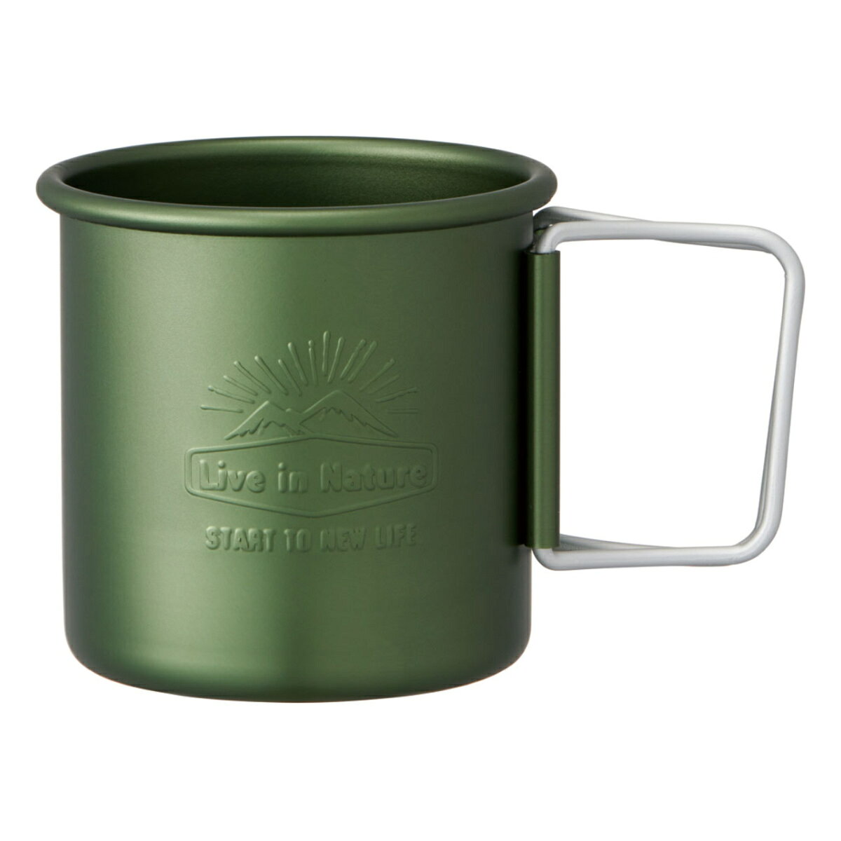 マグカップ ハンドル折りたたみ 320ml LIVE IN NATURE （ コップ アルミ マグ アウトドア 食器 持ち手付き 折りたたみ ハンドル アウトドア食器 キャンプ 広口 カップ ピクニック バーベキュー BBQ アルマイト加工 おしゃれ ） 【39ショップ】 interior-palette-10136436 インテリアパレット サンプル画像3