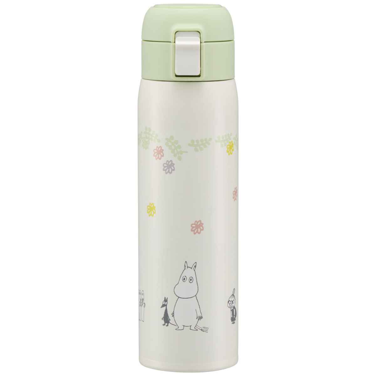 水筒 480ml ステンレス 直飲み ワンタッチ ムーミン （ MOOMIN 保温 保冷 ワンプッシュ ステンレスボトル キャップロック設計 真空二重構造 直のみ 広口 マグ ボトル マグボトル ダイレクトボトル 大人 子供 ） 