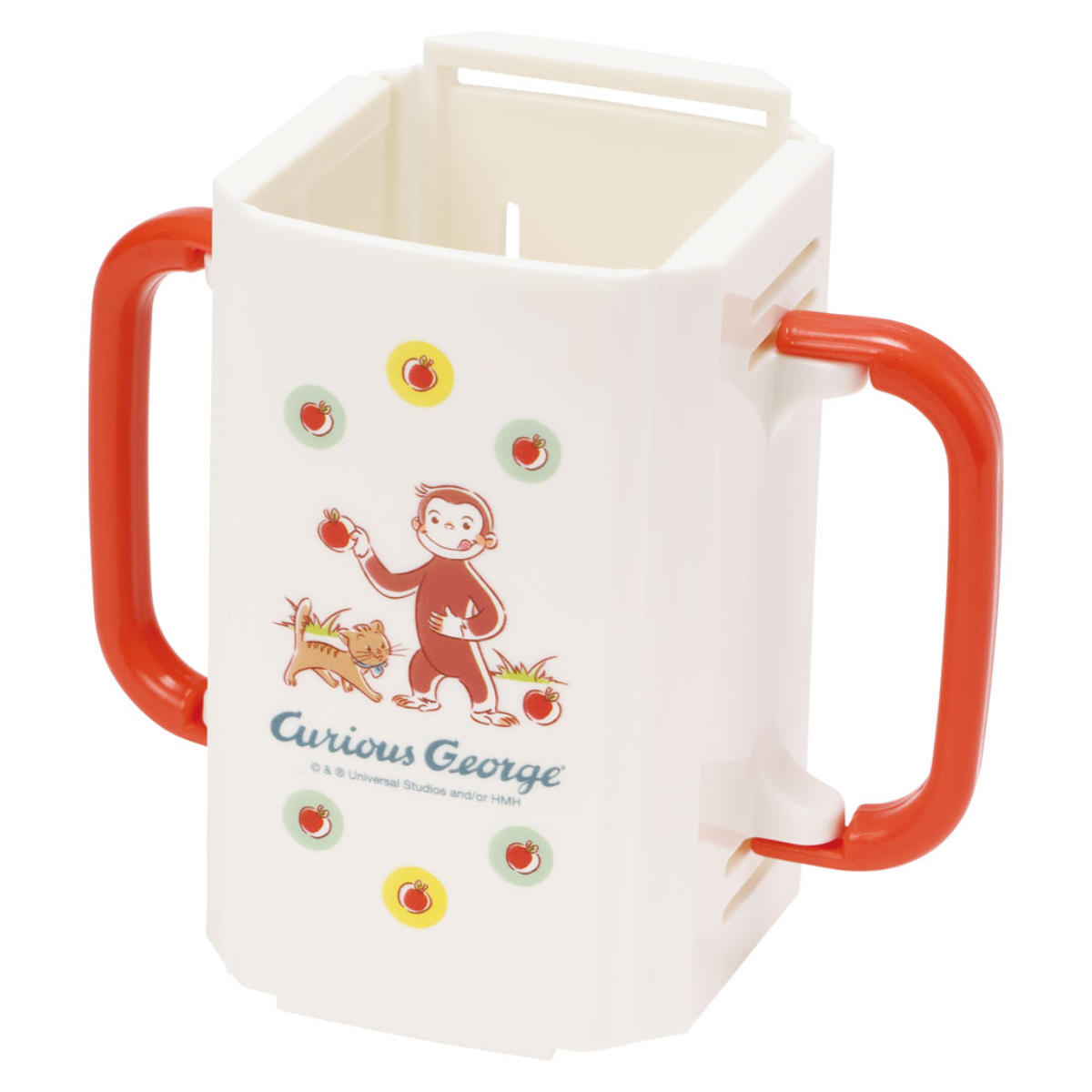 ドリンクホルダー おさるのジョージ 折りたたみ ( 紙パックホルダー 両手 ハンドル付き 赤ちゃん ベビー 子供用 キャラクター ジュースホルダー ジュース 紙...