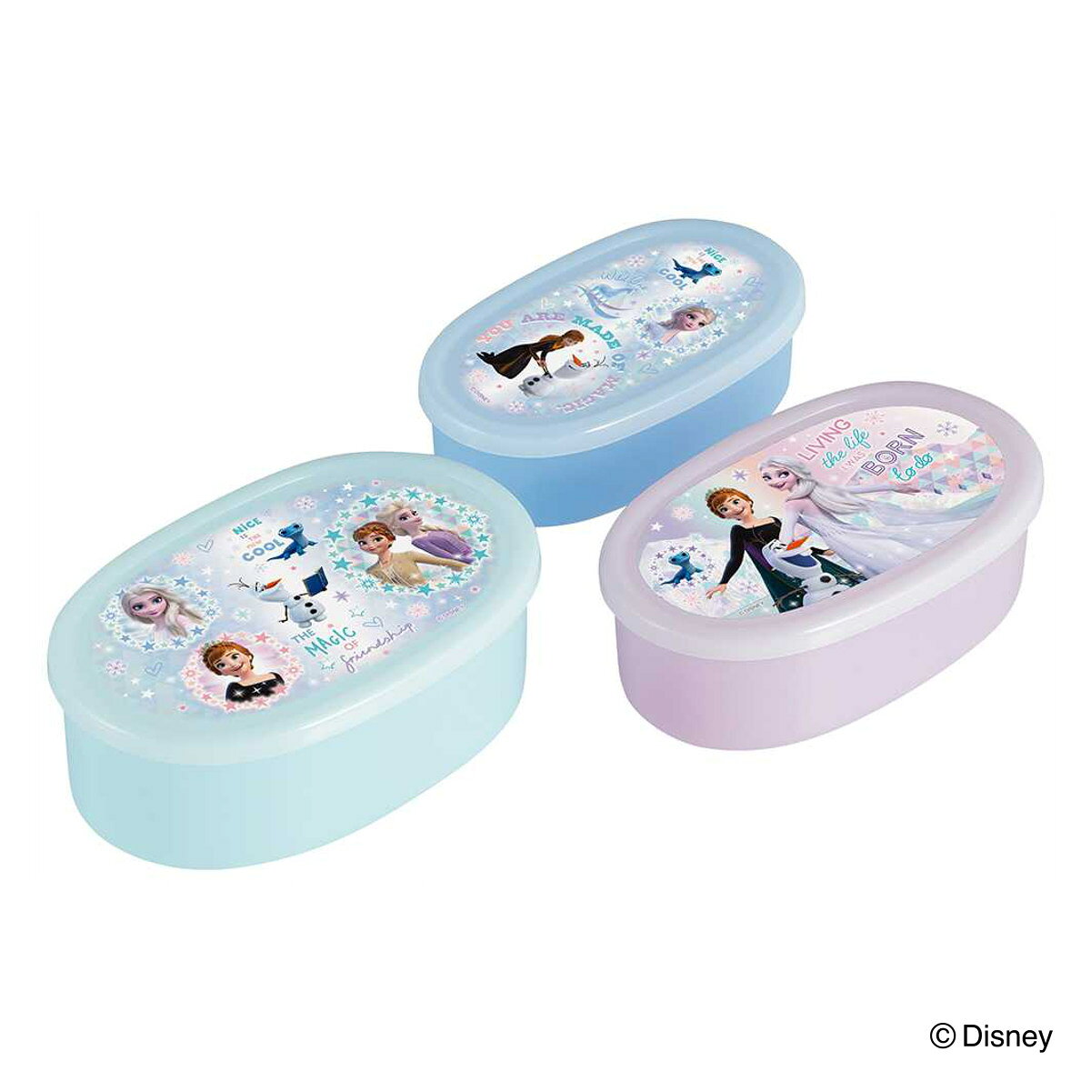 弁当箱 抗菌 3個セット アナと雪の女王 （ アナ雪 お弁当箱 シール容器 レンジ対応 ランチボックス デザートケース フルーツケース レンジOK 入れ子式 果物ケース 保存容器 400ml 280ml 180ml AG 銀 ） 【39ショップ】