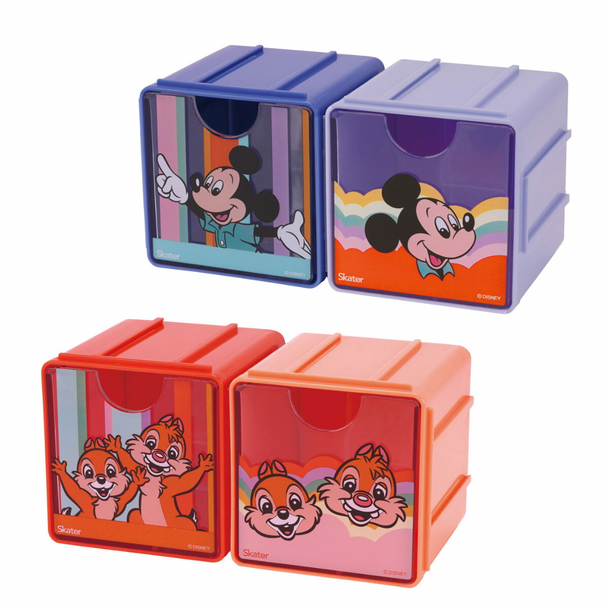 収納ケース キュービックコレクション キャラクター ( ミッキー チップ&デール ディズニー レトロ コレクション キューブ ケース 引き出し ミニ 2個 セッ...