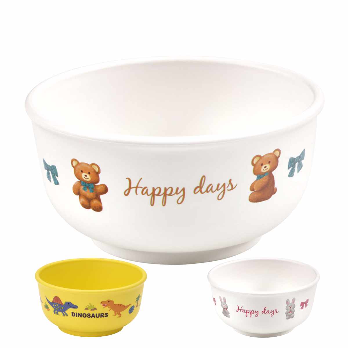 茶碗 ベビー用PP製茶碗 キャラクター ( ぬいぐるみ くま うさぎ ディノサウルス 恐竜 お茶碗 茶わん プラスチック 子ども 食器 抗菌 食洗機対応 レンジ...