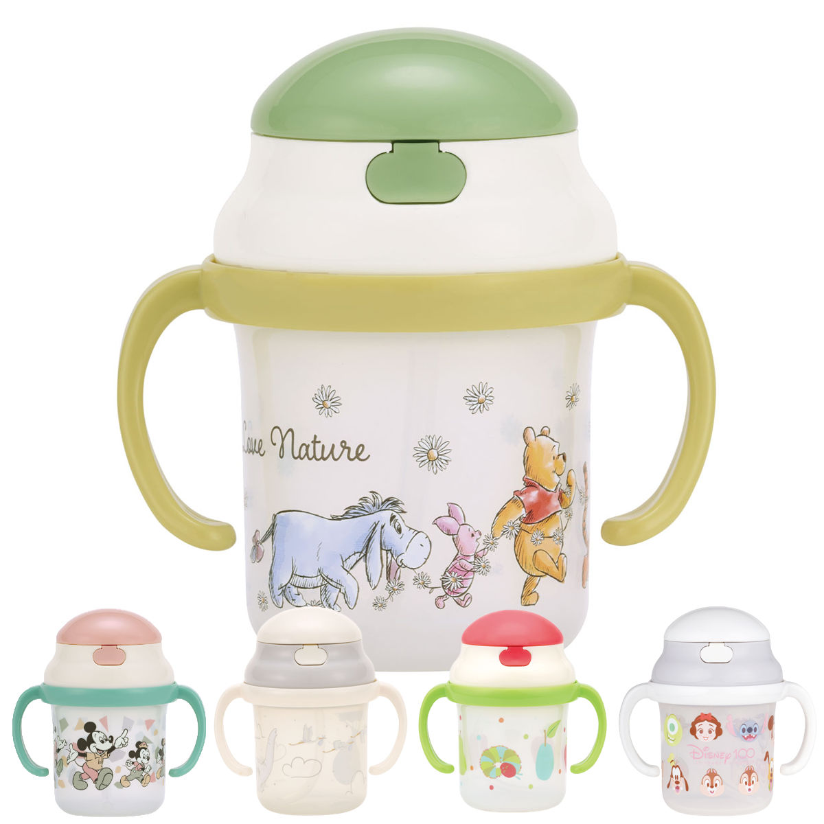 ベビーマグ ストローマグ 230ml キャラクター ( くまのプーさん フレンズレトロ ミッキー ミッキーマウス ダンボ はらぺこあおむし ディズニー100周年...