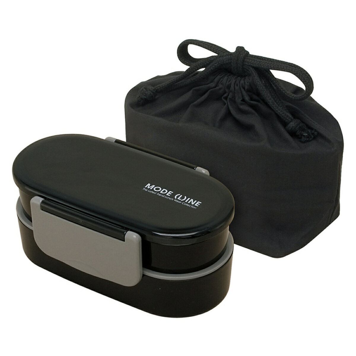お弁当箱 ランチボックス モードライン 2段 バック付 ( 男子 巾着付き 箸付き 弁当箱 メンズ 二段 二段弁当箱 お弁当 弁当 2点ロック 入れ子式 男の子...