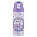 水筒 360ml 超軽量ワンプッシュステンマグ KUフラワーリース ( クロミ 直飲み 保温 保冷 マグボトル ステンレスマグボトル 軽量 ワンプッシュ ロック...