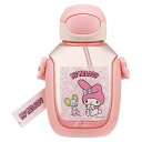 水筒 530ml ワンプッシュストローボトル MMうしろうしろ ( マイメロディ ワンプッシュ ストロー ボトル プラスチック ストロー付き 軽量 直飲み こど...