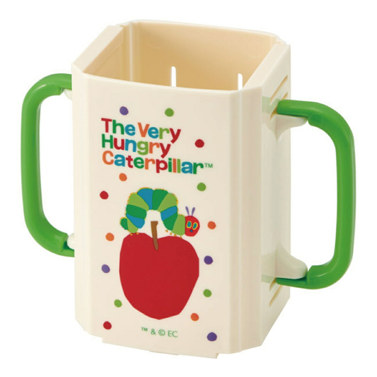 ドリンクホルダー 紙パックホルダー はらぺこあおむし 両手 ハンドル付き 子供用 キャラクター ( 折りたたみ ジュースホルダー 持ち手付き 伸縮 コンパクト ...