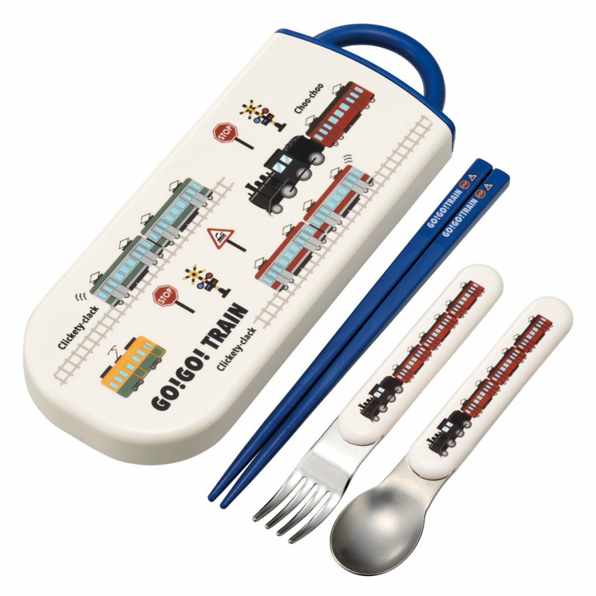 トリオセット 抗菌食洗対応トリオセット TRAIN ( 電車 食洗機対応 カトラリーセット お箸 AG 銀 抗菌 子供 日本製 食洗機OK カトラリー お弁当 ...