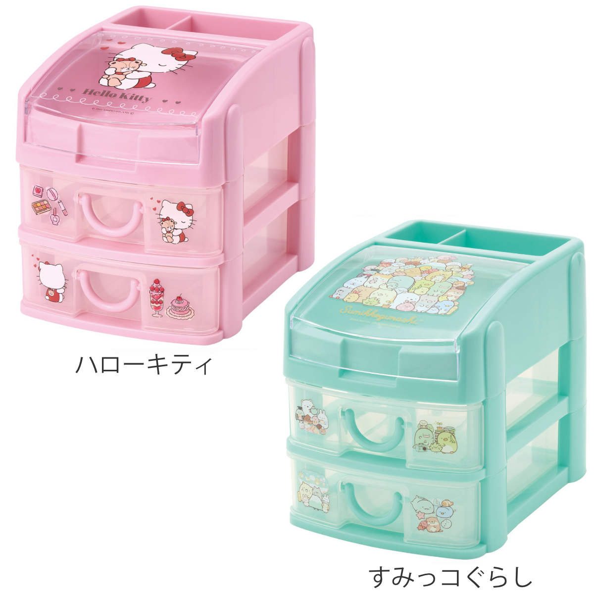 収納ケース ミニチェスト 引き出し 小物 （ 幅15×奥行19×高さ16.5cm 収納ボックス 引出し 卓上 収納 小物入れ 小物収納 小物ケース キャラクター お片付け 整理 ペン立て アクセサリー コスメ メイク 文房具 デスク周り 薬ケース ）【39ショップ】 interior-palette-10174964 インテリアパレット サンプル画像3