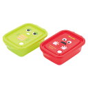 シール容器 2個入り 抗菌シールボックス ガチャピンムック ( ガチャピン お弁当箱 抗菌 シールボックス M 2個セット レンジ対応 保存容器 500ml 2...