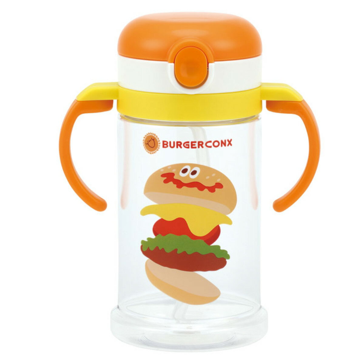 ストローマグ 折りたたみ 370ml バーガーコンクス 1才 目盛り付き ( ベビーマグ マグ おでかけ ベビー キャラクター トレーニングマグ 赤ちゃん 両手...