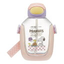水筒 780ml ワンプッシュストローボトル スヌーピー 80sカフェ ( SNOOPY ストローボトル 目盛り クリアボトル ワンプッシュ ワンタッチ ストロ...