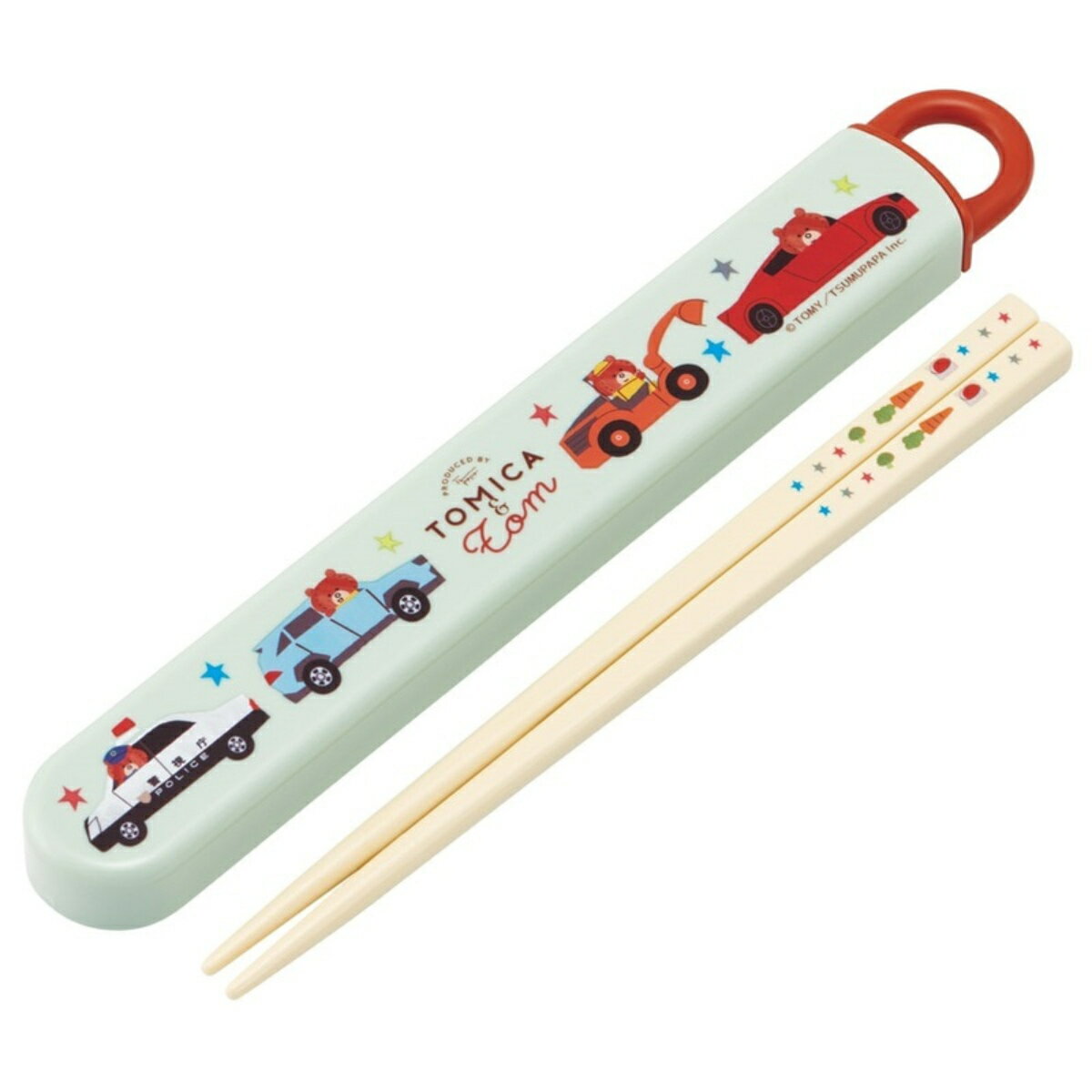 箸箱セット 抗菌食洗機対応箸箱セット トミカとトム ( トミカ トム 箸 16.5cm 食洗機対応 抗菌 お箸 箸箱 子供 日本製 16.5センチ カトラリー ...