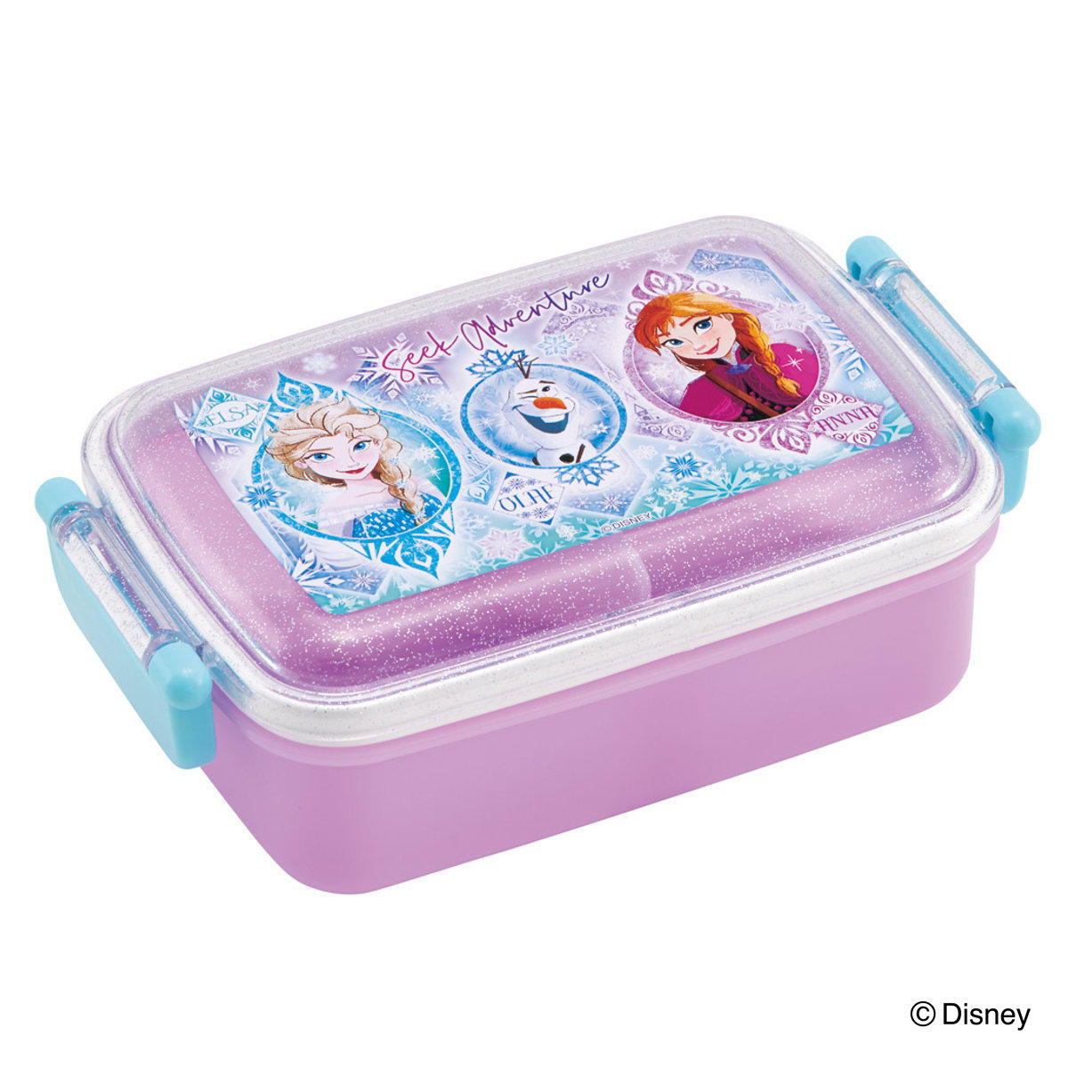 One Tier - 弁当箱 450ml 1段 抗菌ふわっとタイトランチ アナと雪の女王25 （ アナと雪の女王 ランチボックス 食洗機対応 レンジ対応 抗菌 日本製 ドーム蓋 キッズ 食洗機OK レンジOK お弁当 弁当 一段 2点ロック 銀 AG ）【39ショップ】