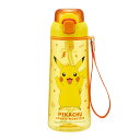 水筒 630ml ワンプッシュストローボトル ポケットモンスター ( ポケモン 子供用 プラスチック ストローボトル クリア ワンタッチ 目盛り ストラップ付き...