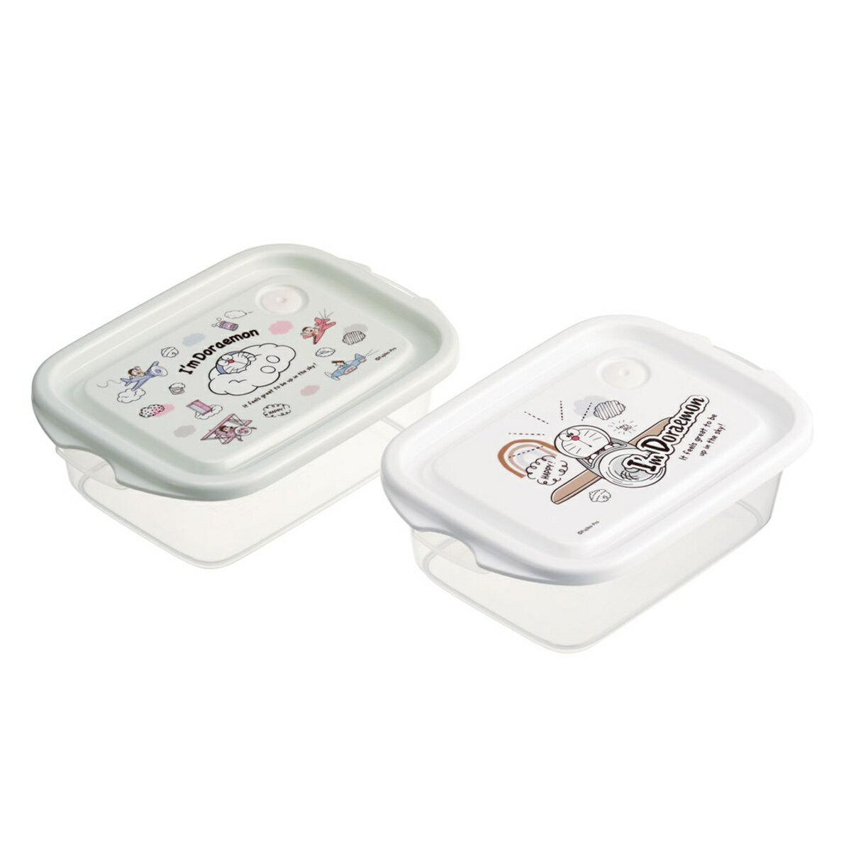 シール容器 抗菌シールボックス M 2個セット ドラえもんお空さんぽ ( ドラえもん お弁当箱 抗菌 シールボックス レンジ対応 保存容器 500ml 2個 セ...