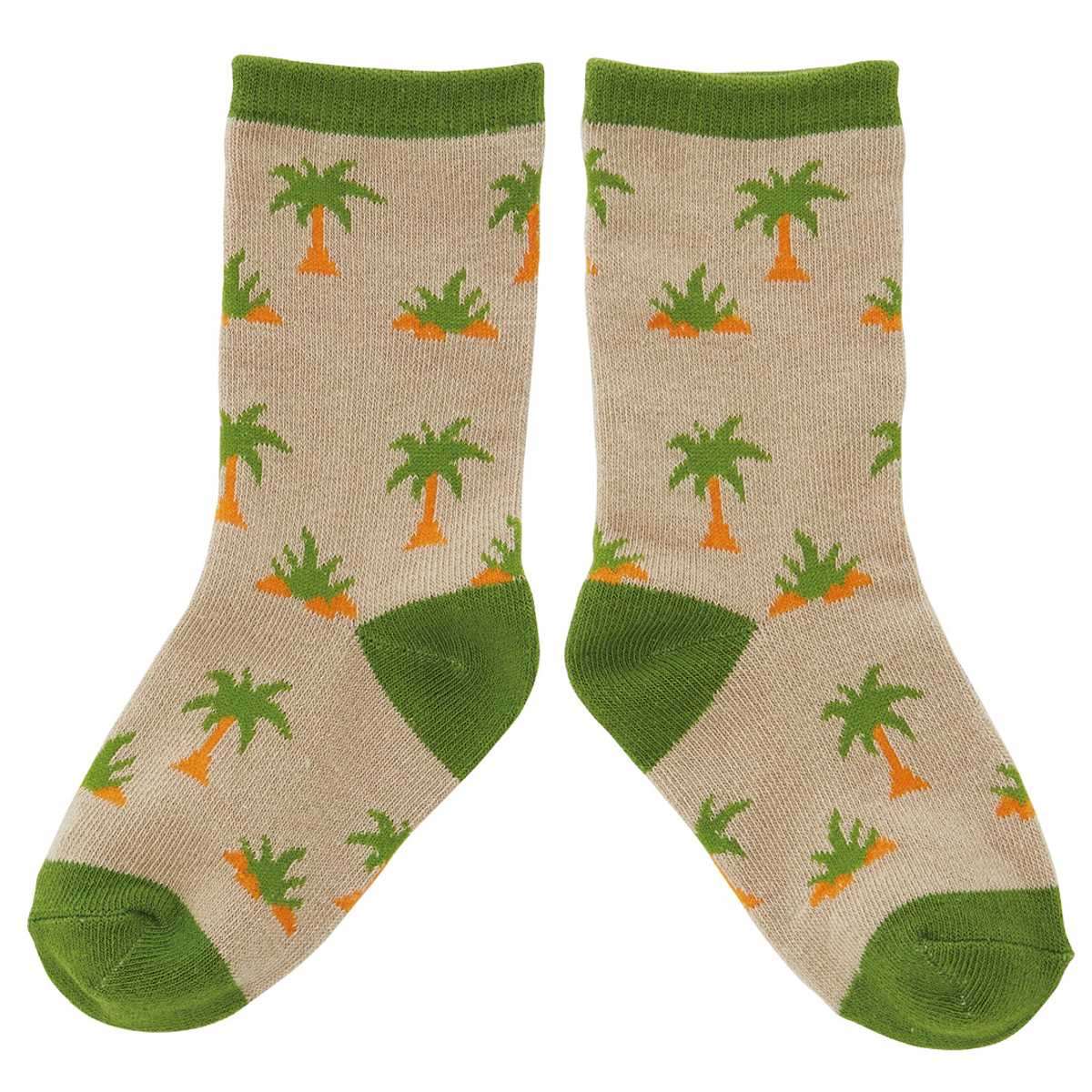 靴下 キッズ 男の子 女の子 ディノサウルス ヤシの木 14～16cm 子供用靴下 かわいい （ クルーソックス ソックス くつ下 くつした ふくらはぎ丈 子ども用靴下 植物 木 子ども 子ども用 3歳 4歳 5歳 目立つ かっこいい ）【39ショップ】