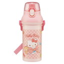 水筒 480ml 抗菌直飲プラボトル キティビックリボン ( ハローキティ 子供用 抗菌 プラスチック製 ダイレクトボトル 直飲み ワンタッチ 日本製 抗菌加工...