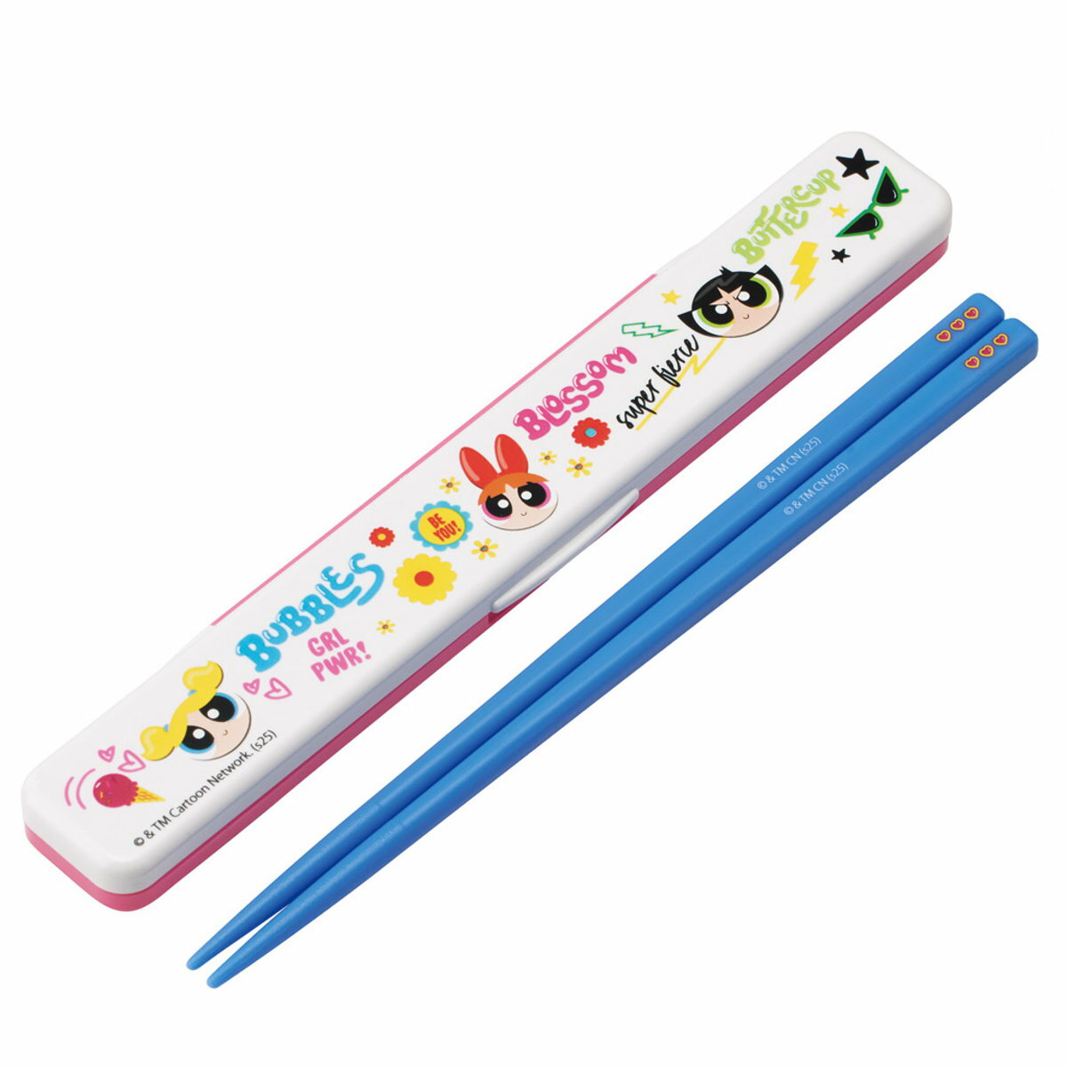 箸箱セット 抗菌音の鳴らない箸箱セット パワーパフガールズ ( 箸 お箸 箸箱 セット 抗菌 食洗機対応 大人用 日本製 食洗器OK 音が鳴らない カトラリーセ...