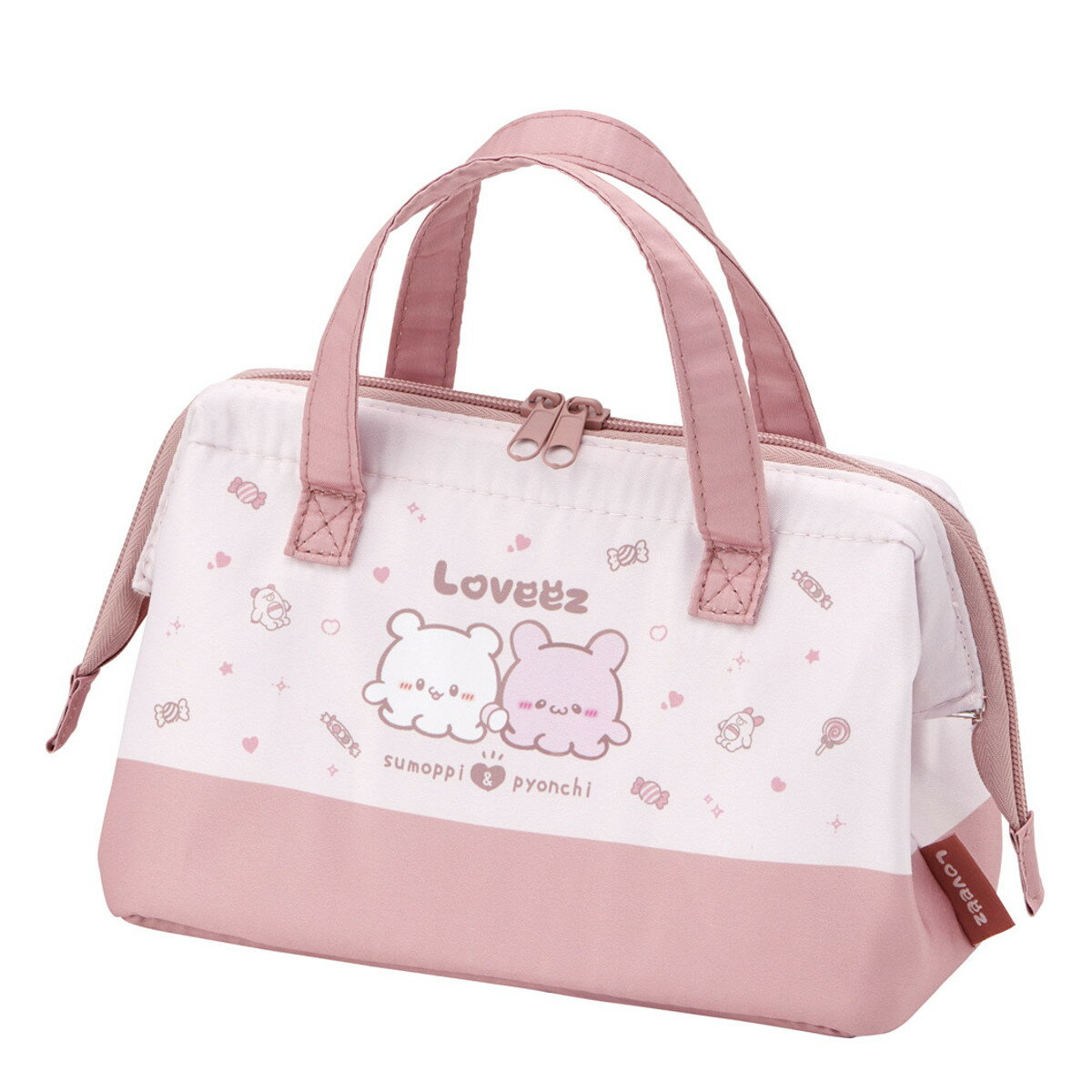 ランチバッグ がま口型ランチバッグ らぶい〜ず ( がま口型 保冷バッグ 保冷ランチバッグ 保冷 弁当袋 お弁当袋 お弁当入れ Wファスナー お弁当箱 弁当 袋...