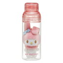 水筒 480ml マスコット入りボトル マイメロディ ( 子供用 プラスチック製 ダイレクトボトル 直飲み クリア マスコット付き プラスチック 透明 セパレー...