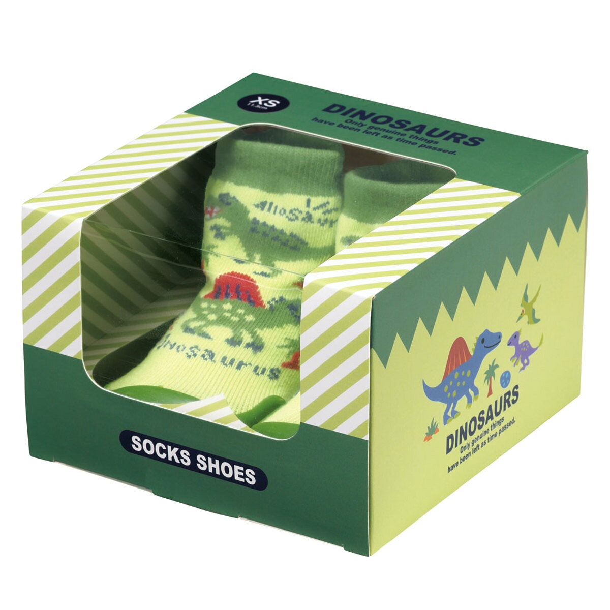 ソックス シューズ ベビー ギフトボックス XS 11.3cm ディノサウルス ( ソックスシューズ 靴下 くつした トレーニングシューズ 赤ちゃん 子ども プ...