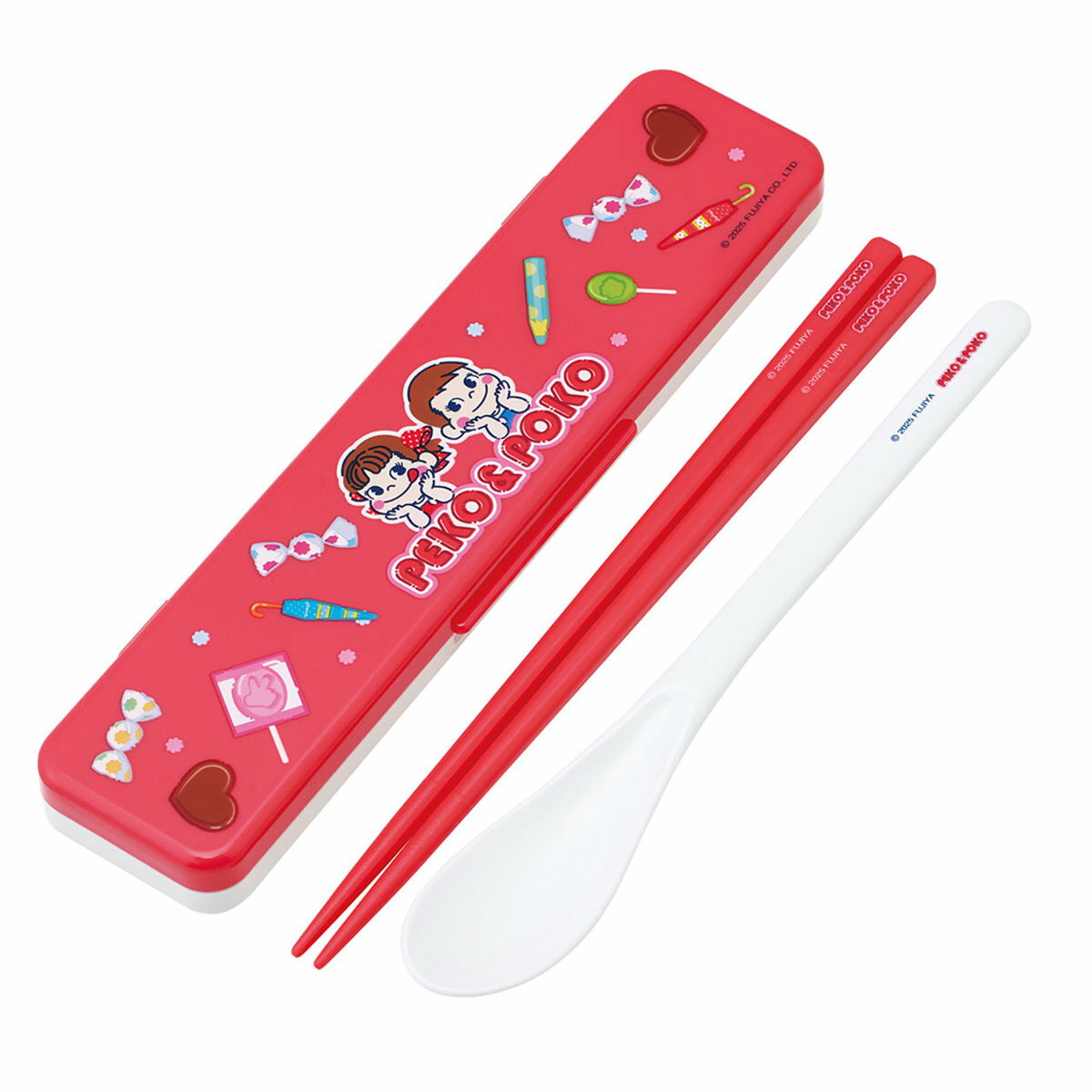 抗菌コンビセット ペコちゃん おかし ( 食洗機対応 18センチ お箸 音の鳴らない カトラリー 抗菌 日本製 食洗機OK カトラリーセット 銀 AG 持ち運び...