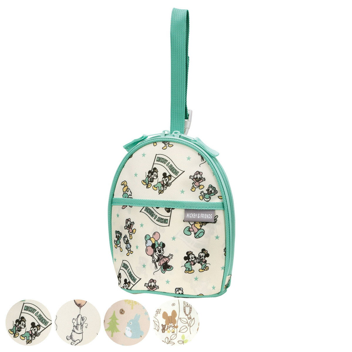 マグポーチ ベビーマグポーチ 持ち手付き 保温 保冷 キャラクター ( Disney ミッキー くまのプーさん となりのトトロ くまのがっこう 哺乳瓶ケース 保...