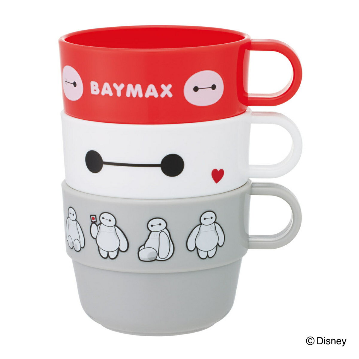 コップ スタッキングコップ ベイマックス 3個入 （ 電子レンジ対応 食洗機対応 日本製 プラスチック キャラクター かわいい スタッキング 積み重ね 取っ手付き ）【39ショップ】