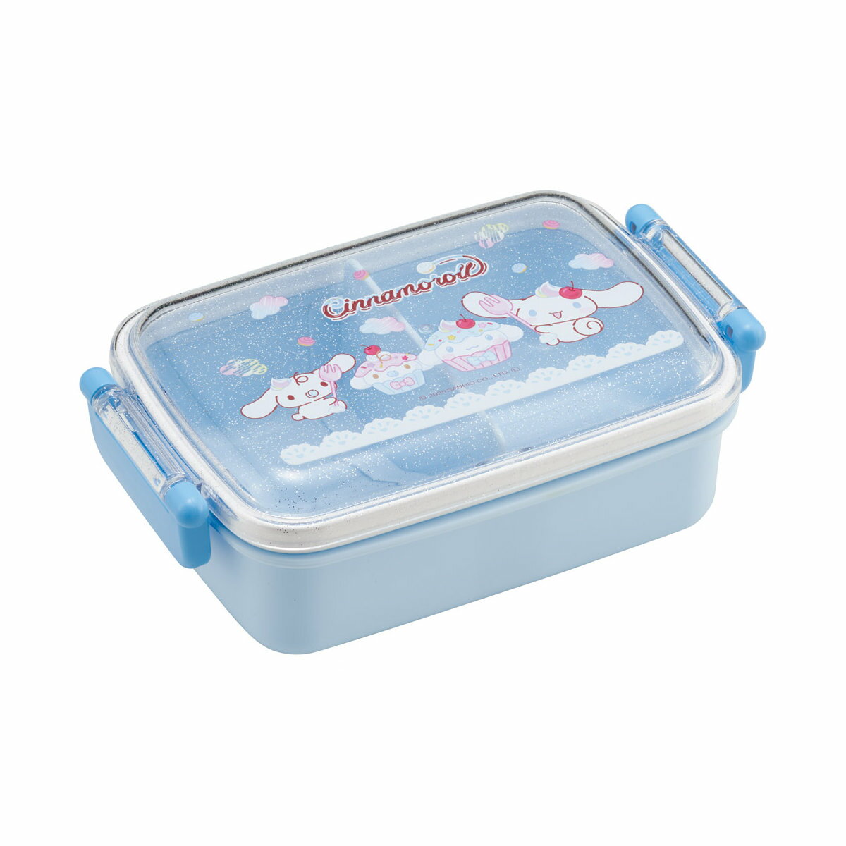 弁当箱 450ml ふわっとタイトランチBOX シナモロールファンシー （ ランチボックス 食洗機対応 レンジ対応 抗菌 日本製 ドーム蓋 キッズ 食洗機OK レンジOK お弁当 弁当 一段 2点ロック 銀 AG ）【39ショップ】