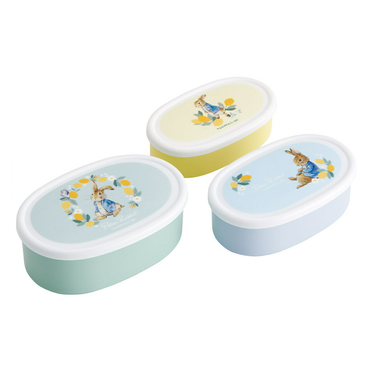 弁当箱 3個セット 抗菌シール容器 ピーターラビット シトロン （ レンジ対応 保存容器 シール容器 ラン..