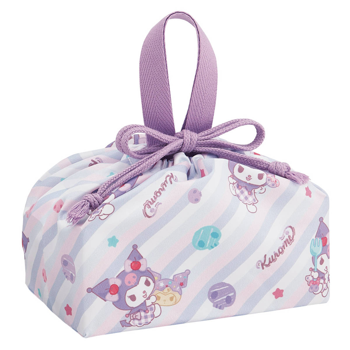 弁当袋 ランチ巾着 クロミファンシー （ お弁当袋 給食袋 巾着袋 ランチバッグ 子供 お弁当箱 日本製 弁当箱 弁当 給食 袋 弁当巾着 マチ 小物入れ 幼稚園 保育園 キッズ ）【39ショップ】