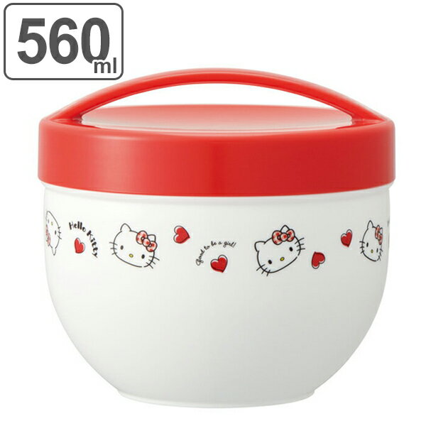 お弁当箱 2段 丼ランチボックス どんぶり型 ハローキティ レッドハート 560ml キャラクター （ 弁当箱 食洗機対応 レンジ対応 ランチボックス 子供 幼稚園 保育園 カフェ丼 ランチジャー カフェ丼ランチ どんぶり型弁当箱 ） 【39ショップ】のサムネイル