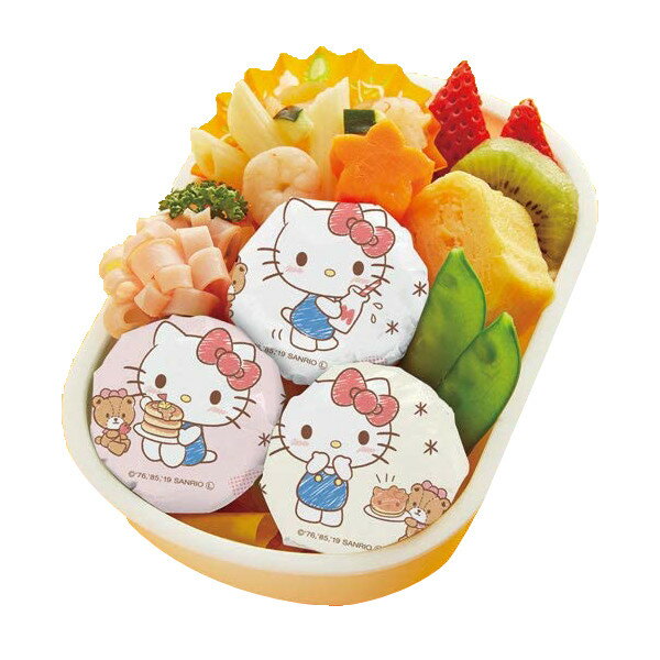 おにぎりラップ ハローキティ 18枚入 お弁当 （ 弁当 おにぎり お弁当グッズ キティ 幼稚園 保育園 おむすびラップ 子供用 おにぎりシート おにぎり用 おむすびシート おむすび用 キャラ シール付き ） 【39ショップ】のサムネイル