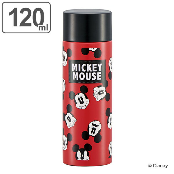 水筒 ミニ 120ml ポケットステンマグボトル ミッキーマウス フェイス （ ミニボトル 保温 保冷 ステンレス ミッキー コンパクト ボトル ステンレスボトル ステンレス製 マイボトル マグボトル ポケットサイズ キャラクター ） 【39ショップ】のサムネイル