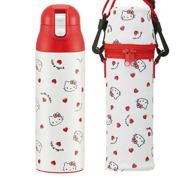 ボトルカバー ショルダー紐付 SDPC5対応 ハローキティ Red Heart ( キティ ボトルケース カバー キャラクター キャラ ショルダーストラップ付 ペットボトル ケース 水筒カバー ストラップ付 マイボトル 保冷 保温 )【39ショップ】