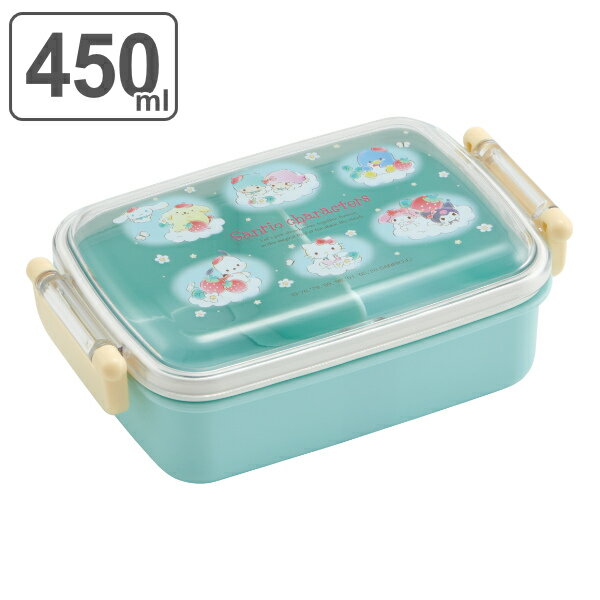 お弁当箱 1段 抗菌 ふわっとタイトランチボックス サンリオキャラクターズ 雲の上のいちご畑 450ml 子供 （ サンリオ 弁当箱 キッズ ランチボックス レンジ対応 食洗機対応 一段 小さい お弁当 幼稚園 保育園 キャラ 女子 AG ） 【39ショップ】のサムネイル