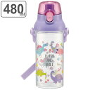 水筒 キッズ 直飲み プラスチック ワンプッシュ クリアボトル ハッピー&スマイル 480ml ( 食洗機対応 恐竜 幼稚園 保育園 軽量 ワンプッシュボトル 子供用水筒 直のみ 食洗機OK ダイレクトボトル マグボトル 透明 ノンキャラ ) 【39ショップ】