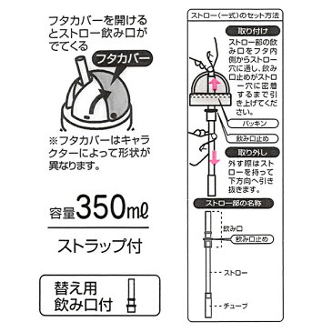 子供用水筒　ダイカットストロー式ブローボトル　くまのプーさん　350ml （ ストロー付き水筒 プラスチック 水筒 キッズ 幼児 ベビー プーさん ディズニー キャラクター グッズ ）【5000円以上送料無料】