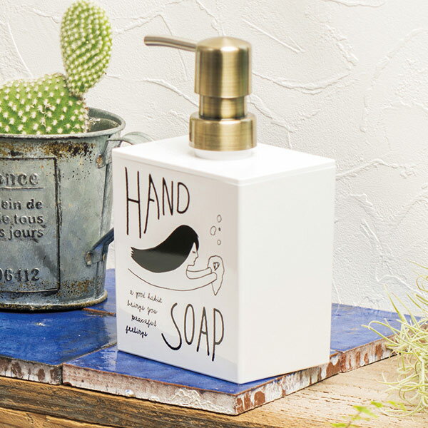 ディスペンサー ドゥードゥル ハンドソープ 泡タイプ 角型 400ml （ 詰め替えボトル 詰め替え バス用品 つめかえ そのまま プラスチック製 おしゃれ ポンプボトル ボトル ポンプ 泡 あわ 日本製 ）【39ショップ】