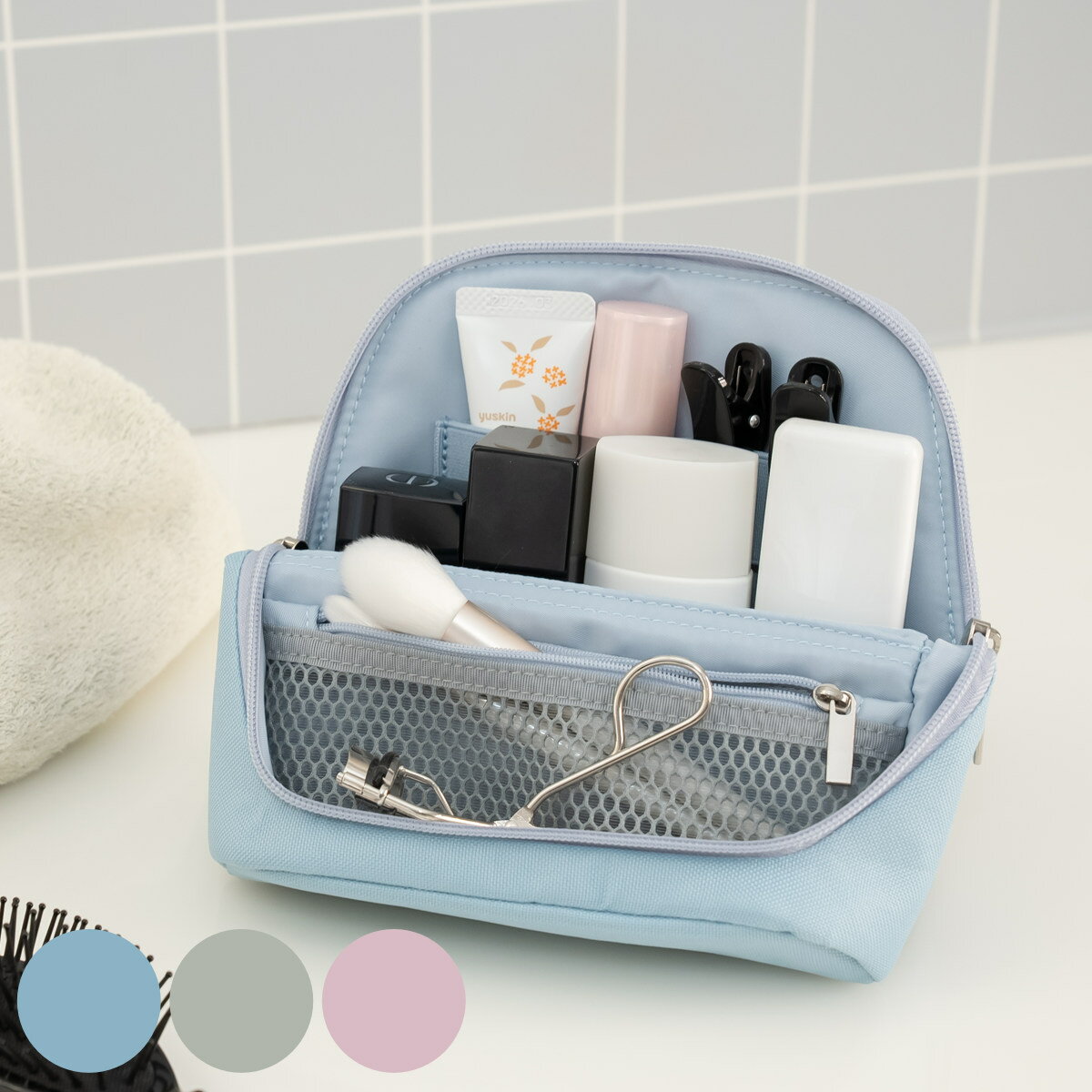 バッグインバッグ ユートリム スマスタ ワイド アッシュ モバイル 立つバッグインバッグ ( インナーバッグ レディース 小物 コスメ パステル かわいい ポー...