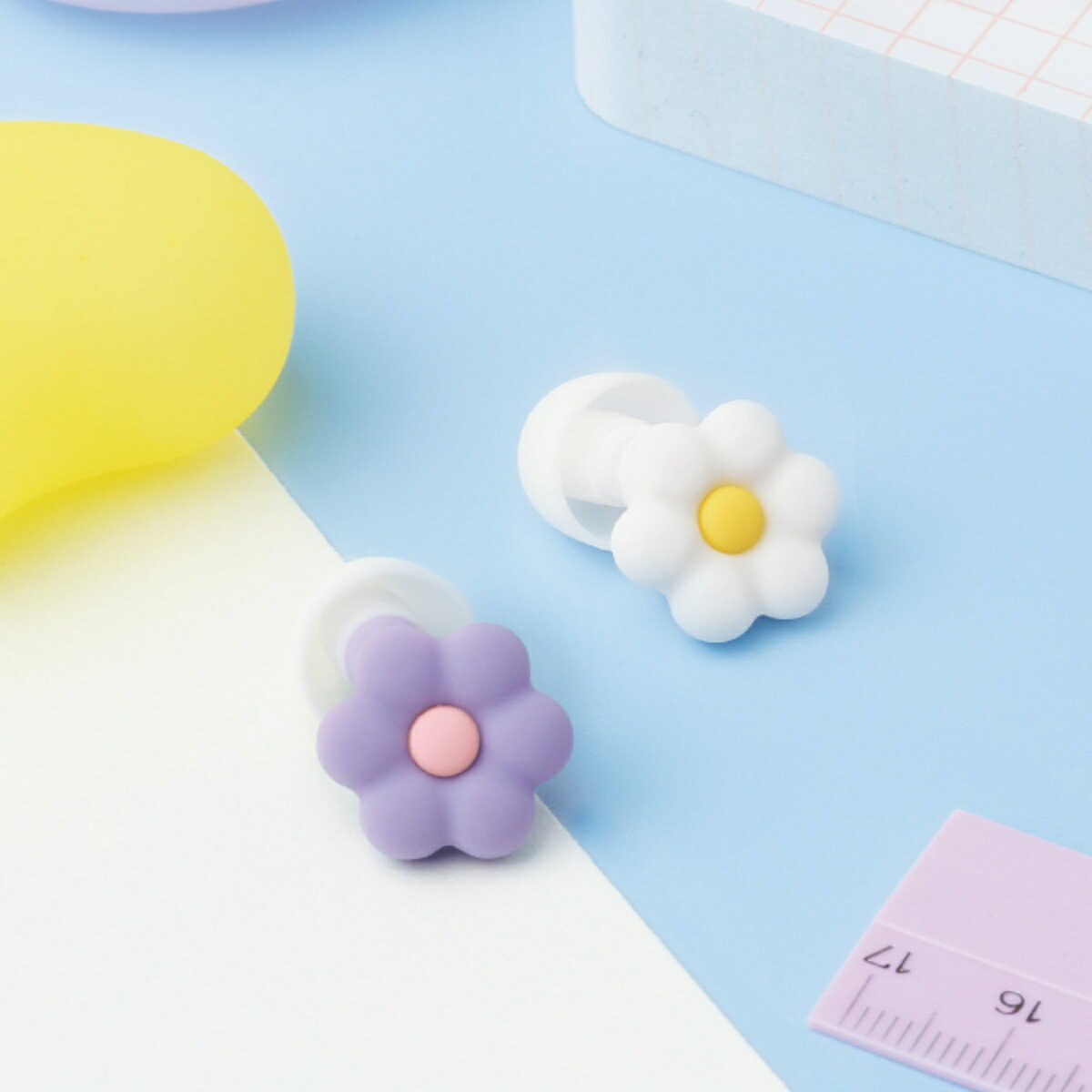 耳栓 お花 集中耳栓 ケース付き シリコン かわいい （ 耳せん おしゃれ 持ち運び 遮音 テスト勉強 資格勉強 受験対策 効率アップ 暗記用 受験 試験 集中 勉強 テスト 文具 文房具 ）【39ショップ】