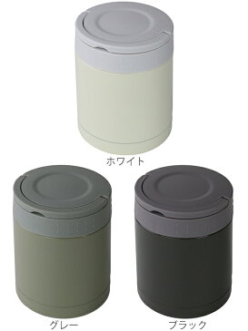 スープジャー ENJOY フードポット ハンドル付き 350ml （ お弁当箱 保温 保冷 スープポット ランチジャー ランチボックス ステンレス製 保温弁当箱 保温弁当 スープ サラダ おしゃれ モノクロ シンプル 白 黒 取っ手付き ）【5000円以上送料無料】