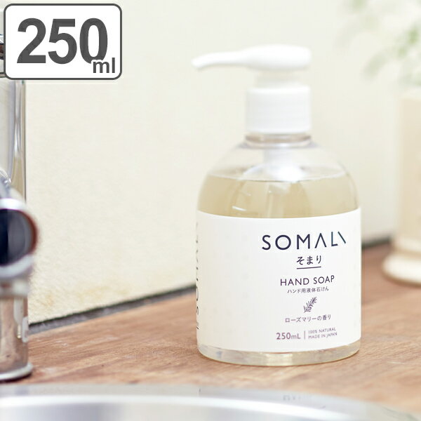 【先着】最大400円OFFクーポン有！ ハンドソープ 液体石けん SOMALI 250ml （ 石けん 液体石けん 無添加 ハンドウォッシュ 手洗い 肌に優しい しっとり もっちり泡 泡 安心 安全 天然成分 自然 植物オイル ） 【39ショップ】