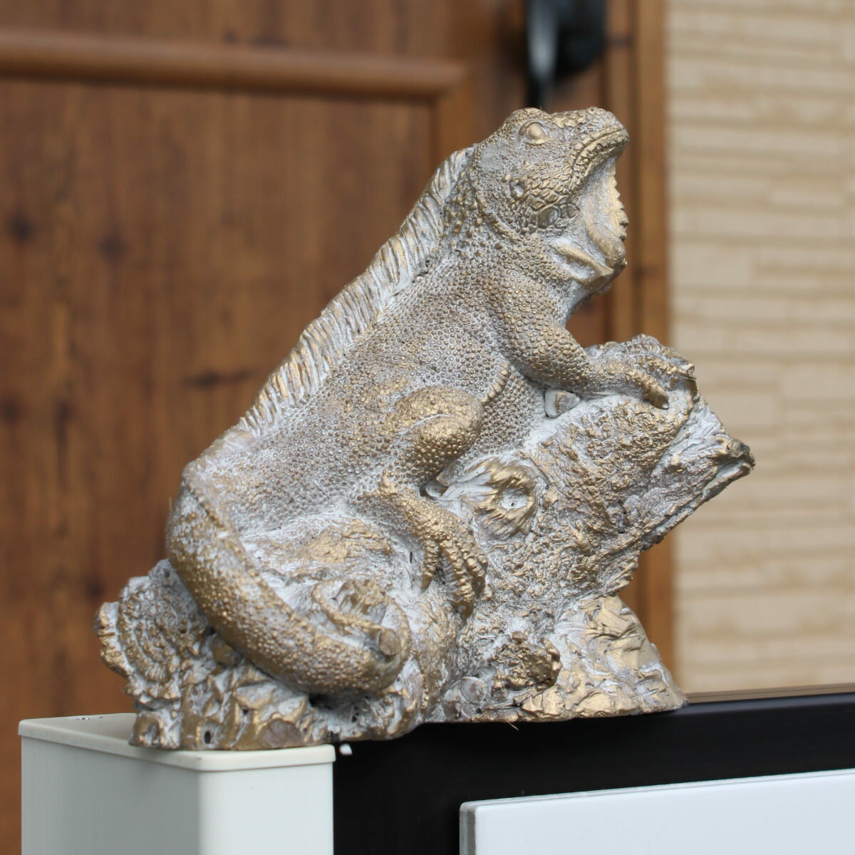 オブジェ デコール セメントオブジェ トカゲ S （ 置物 とかげ セメント オブジェ オーナメント ガーデンオーナメント 庭 インテリア 雑貨 屋外 ガーデン雑貨 中型 アニマル ）【39ショップ】