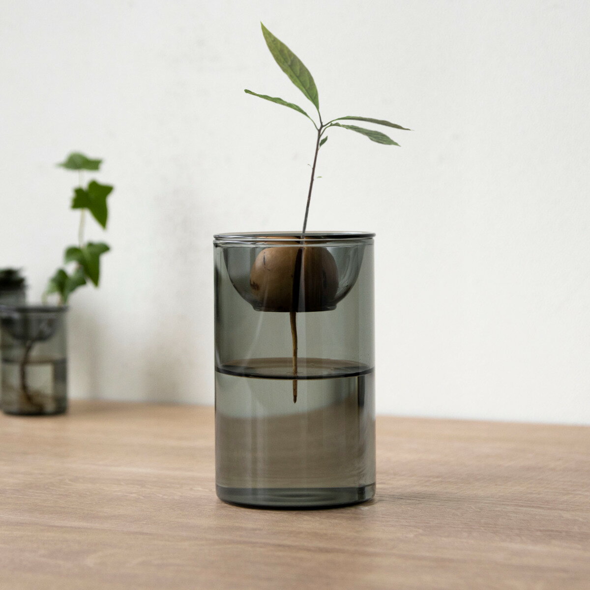 花瓶 BULB VASE 水栽培ガラスベース ショート 水耕栽培 （ 花器 ガラス おしゃれ フラワーベース 一輪挿し 花 グレー グリーン 栽培 ハーブ インテリア オブジェ ガラス製 飾る フラワーグラス 水栽培 ）【39ショップ】