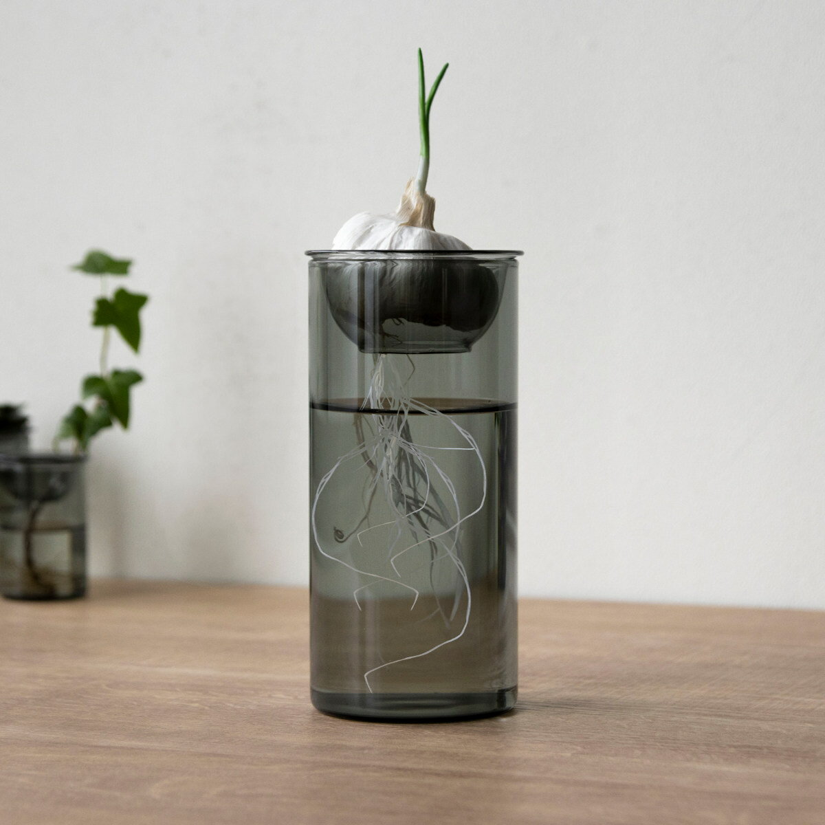 花瓶 BULB VASE 水栽培ガラスベース ロング 水耕栽培 （ 花器 ガラス おしゃれ フラワーベース 一輪挿し 花 グレー グリーン 栽培 ハーブ インテリア オブジェ ガラス製 飾る フラワーグラス 水栽培 ）【39ショップ】